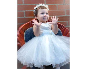VESTIDO DAY EN TULL FANTASIA TIPO PRINCESA - BLANCO