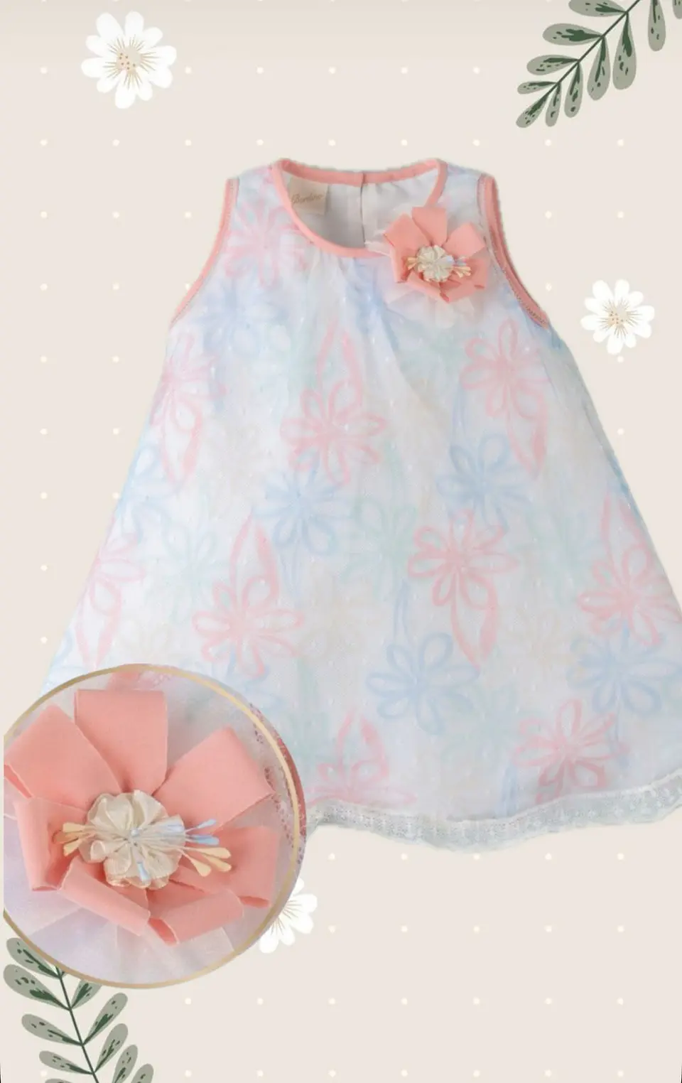 BATA TIPO A ESTAMPADO FLORES PASTEL 2