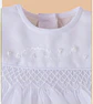 VESTIDO BAUTIZO NIDO DE ABEJA BORDADO CON GORRO Y CUBRE PAÑAL BLANCO O MARFIL - Miniatura 3