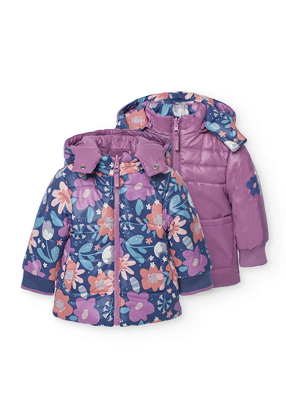 CHAQUETA REVERSIBLE LILA FLORAL  1