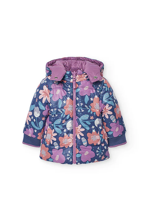 CHAQUETA REVERSIBLE LILA FLORAL 