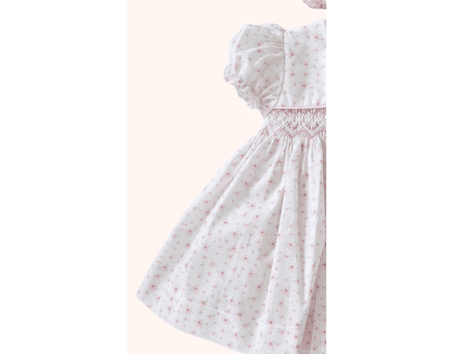 Vestido Rositas Nido de Abeja 
