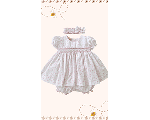 Vestido Rositas Nido de Abeja 