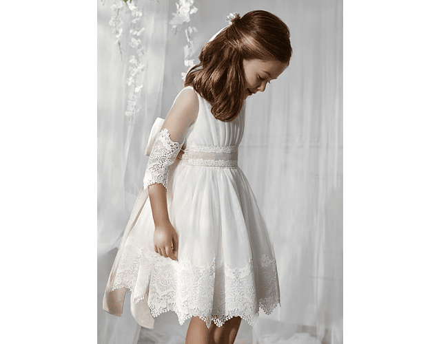 VESTIDO TULL BORDADO GUIPUR