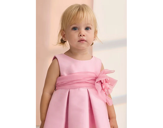 VESTIDO MIKADO PALO DE ROSA 