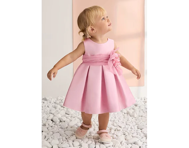 VESTIDO MIKADO PALO DE ROSA 