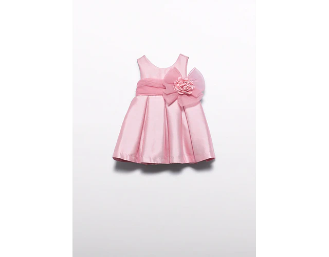 VESTIDO MIKADO PALO DE ROSA 