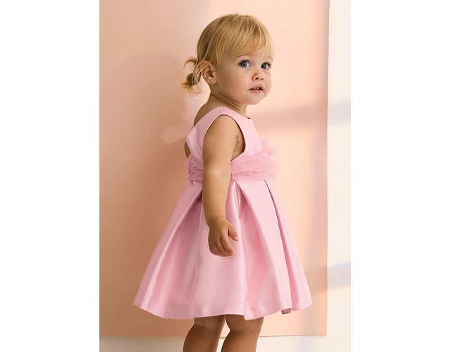 VESTIDO MIKADO PALO DE ROSA 