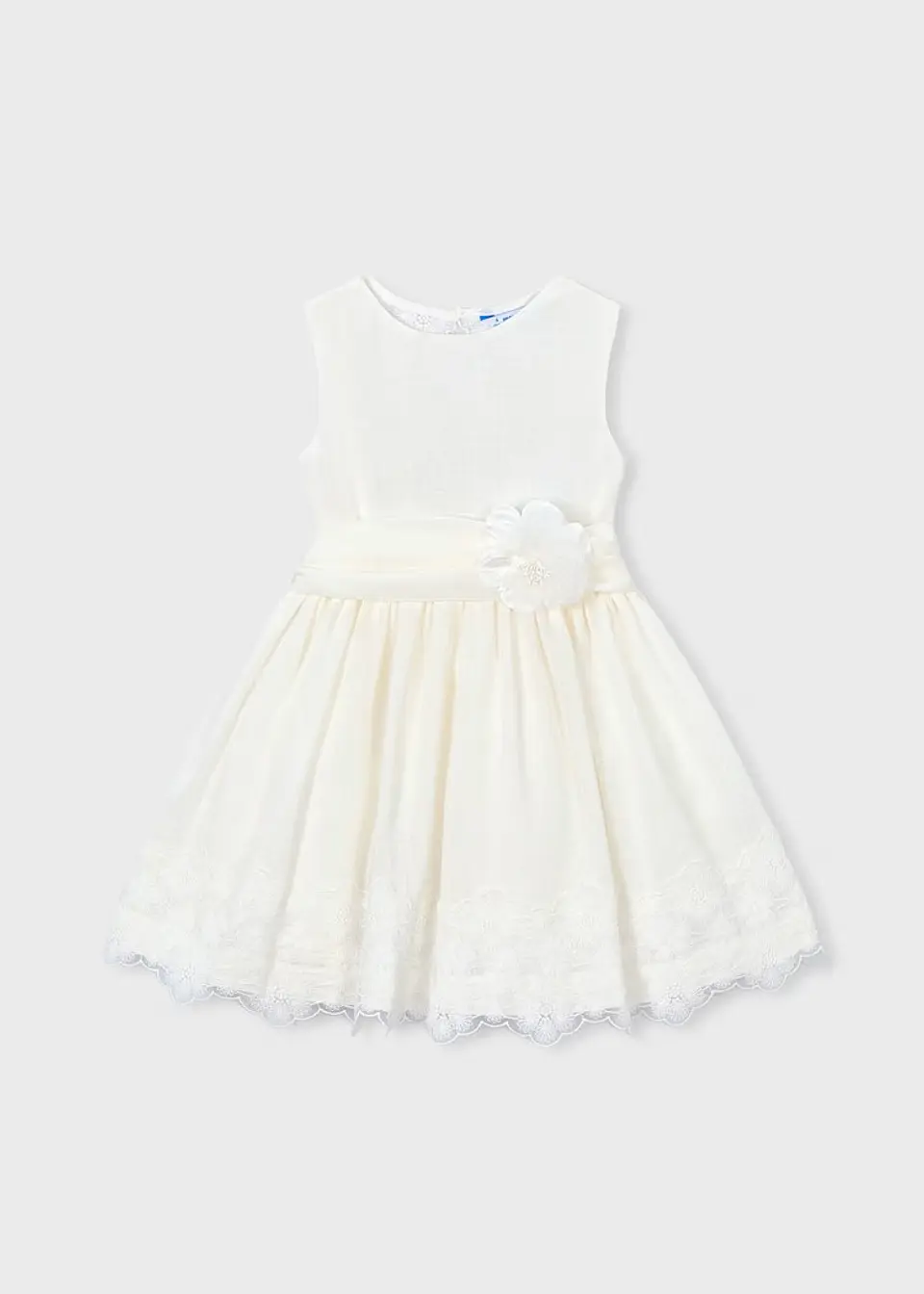 VESTIDO CEREMONIA LINO ENCAJES NIÑA  1