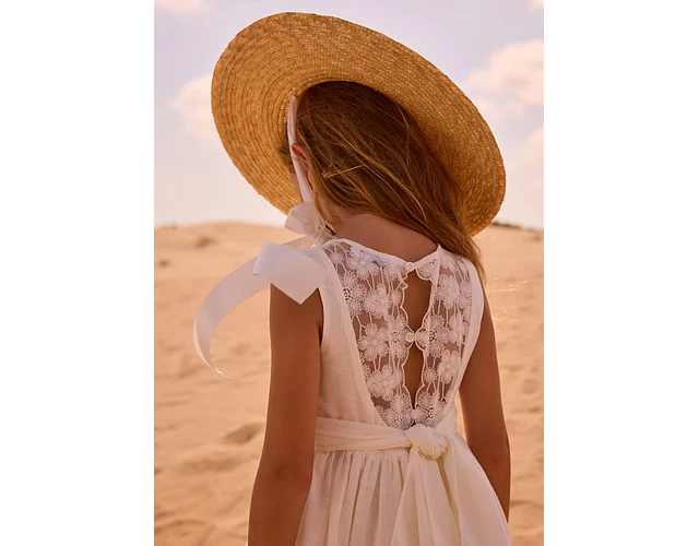 VESTIDO CEREMONIA LINO ENCAJES NIÑA 