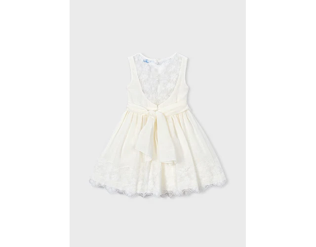 VESTIDO CEREMONIA LINO ENCAJES NIÑA 