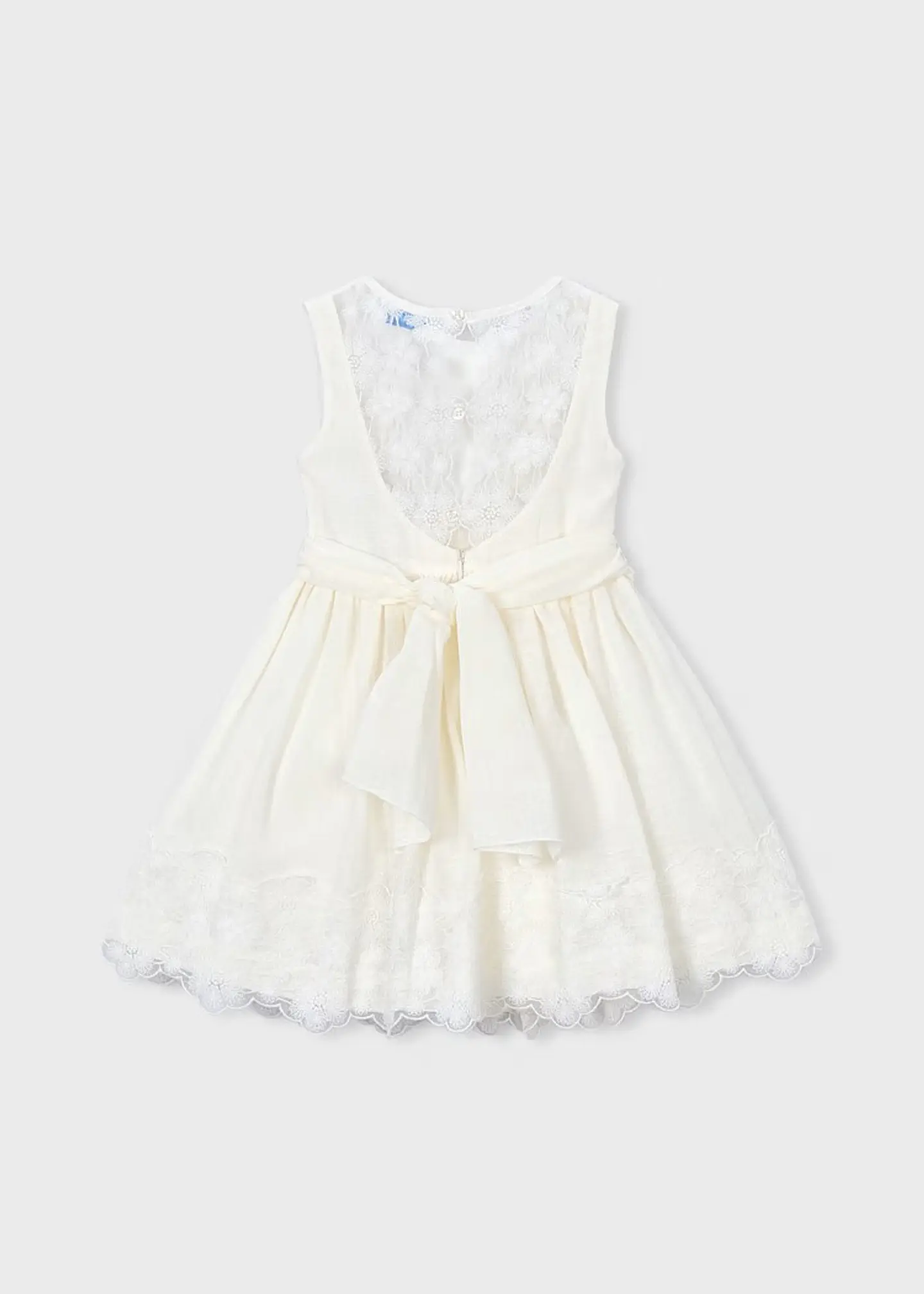 VESTIDO CEREMONIA LINO ENCAJES NIÑA  4