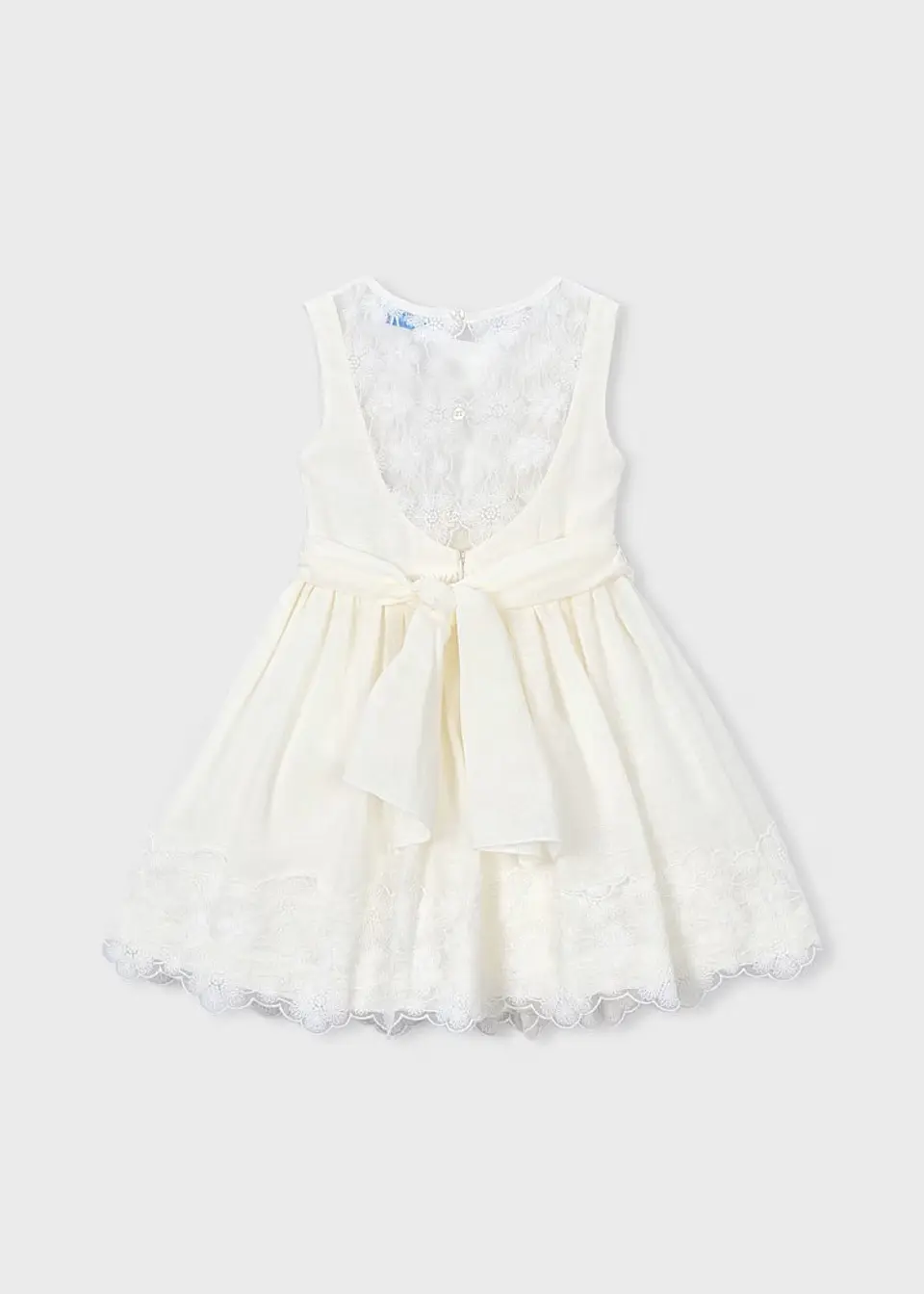 VESTIDO CEREMONIA LINO ENCAJES NIÑA  4