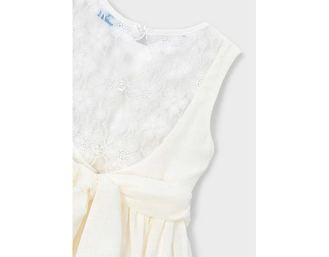 VESTIDO CEREMONIA LINO ENCAJES NIÑA 
