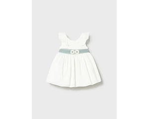 VESTIDO TULL CON FAJIN VERDE BEBE 