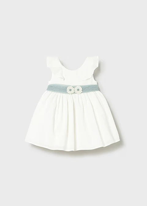 VESTIDO TULL CON FAJIN VERDE BEBE 