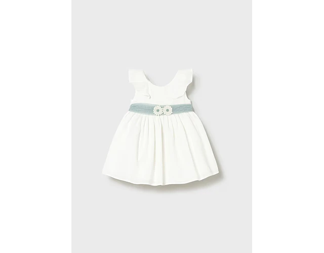 VESTIDO TULL CON FAJIN VERDE BEBE 