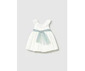 VESTIDO TULL CON FAJIN VERDE BEBE 