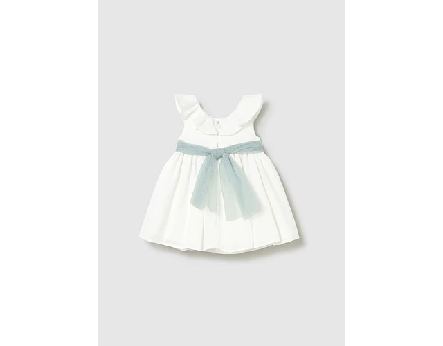 VESTIDO TULL CON FAJIN VERDE BEBE 