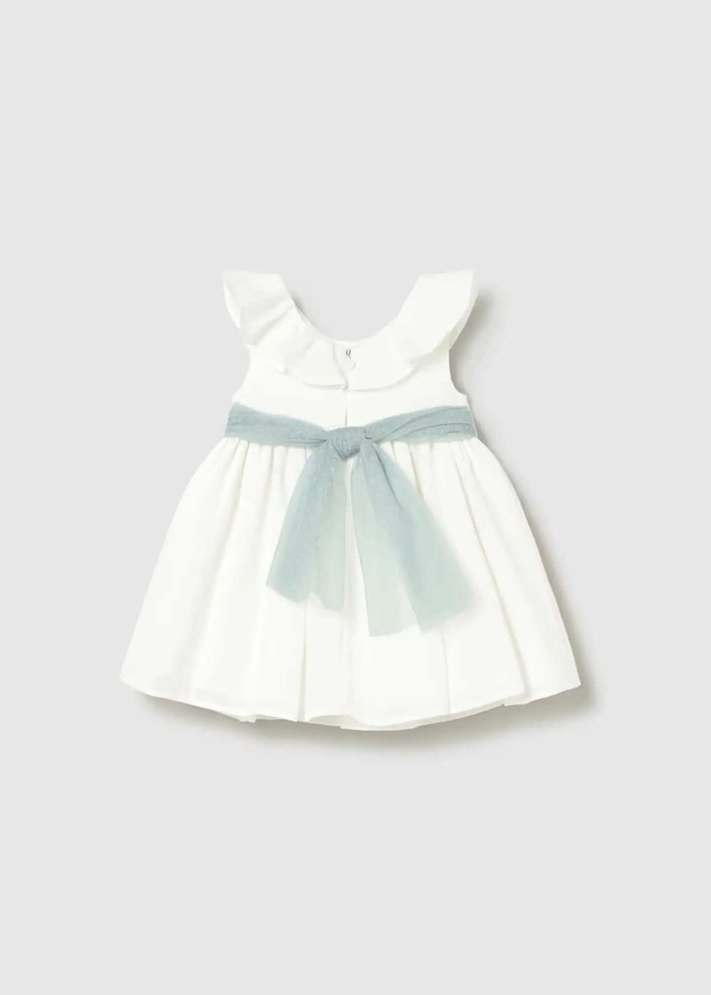 VESTIDO TULL CON FAJIN VERDE BEBE  2