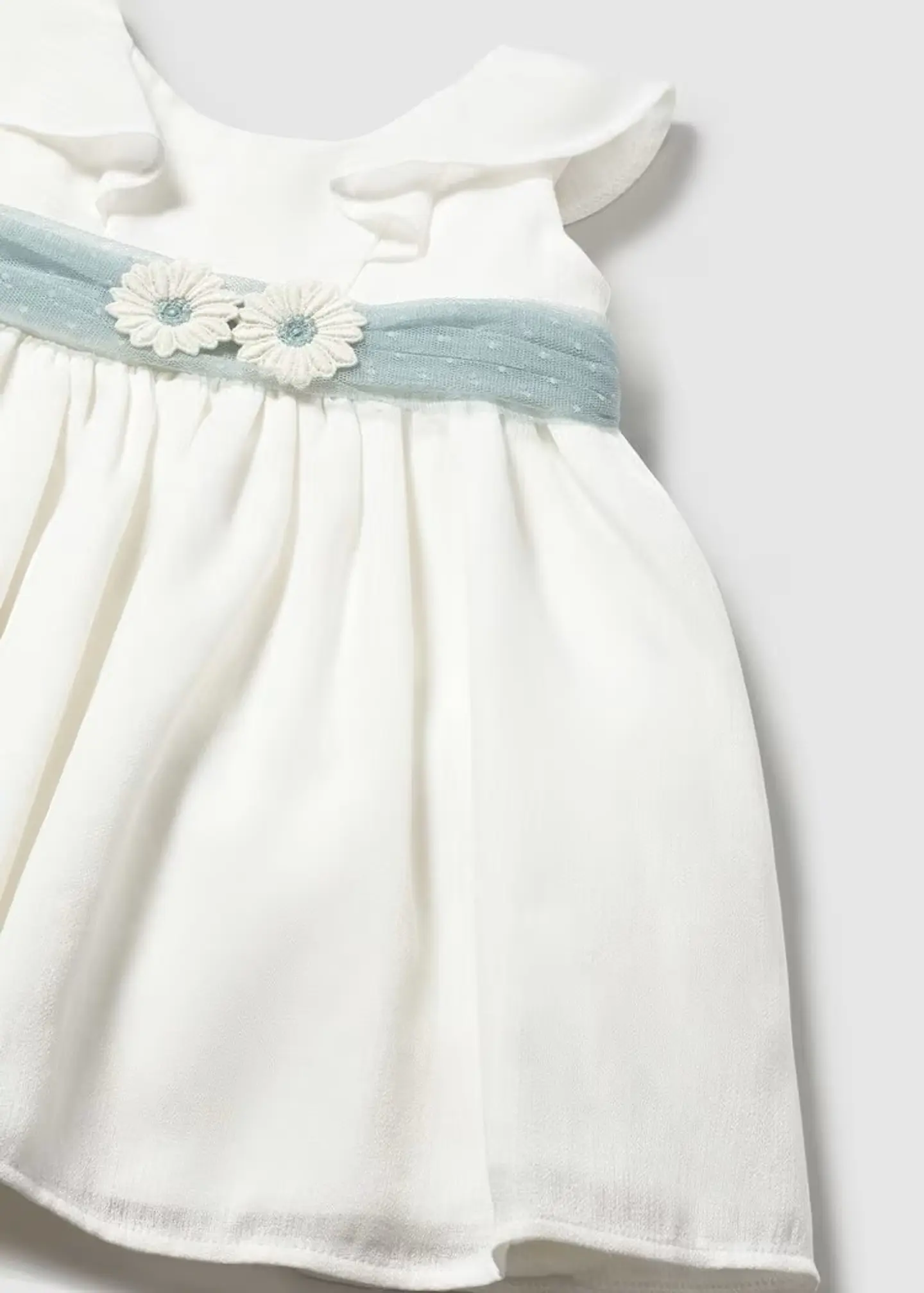 VESTIDO TULL CON FAJIN VERDE BEBE  3