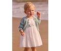 VESTIDO TULL CON FAJIN VERDE BEBE 