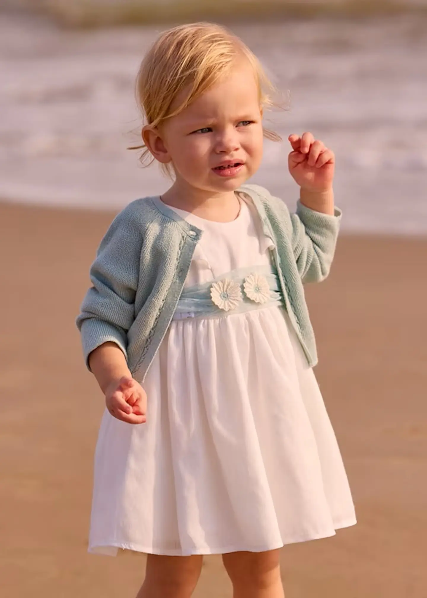 VESTIDO TULL CON FAJIN VERDE BEBE  4
