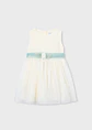 VESTIDO TULL CEREMONIA TULL BORDADO CRUDO - Miniatura 2