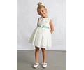 VESTIDO TULL CEREMONIA TULL BORDADO CRUDO