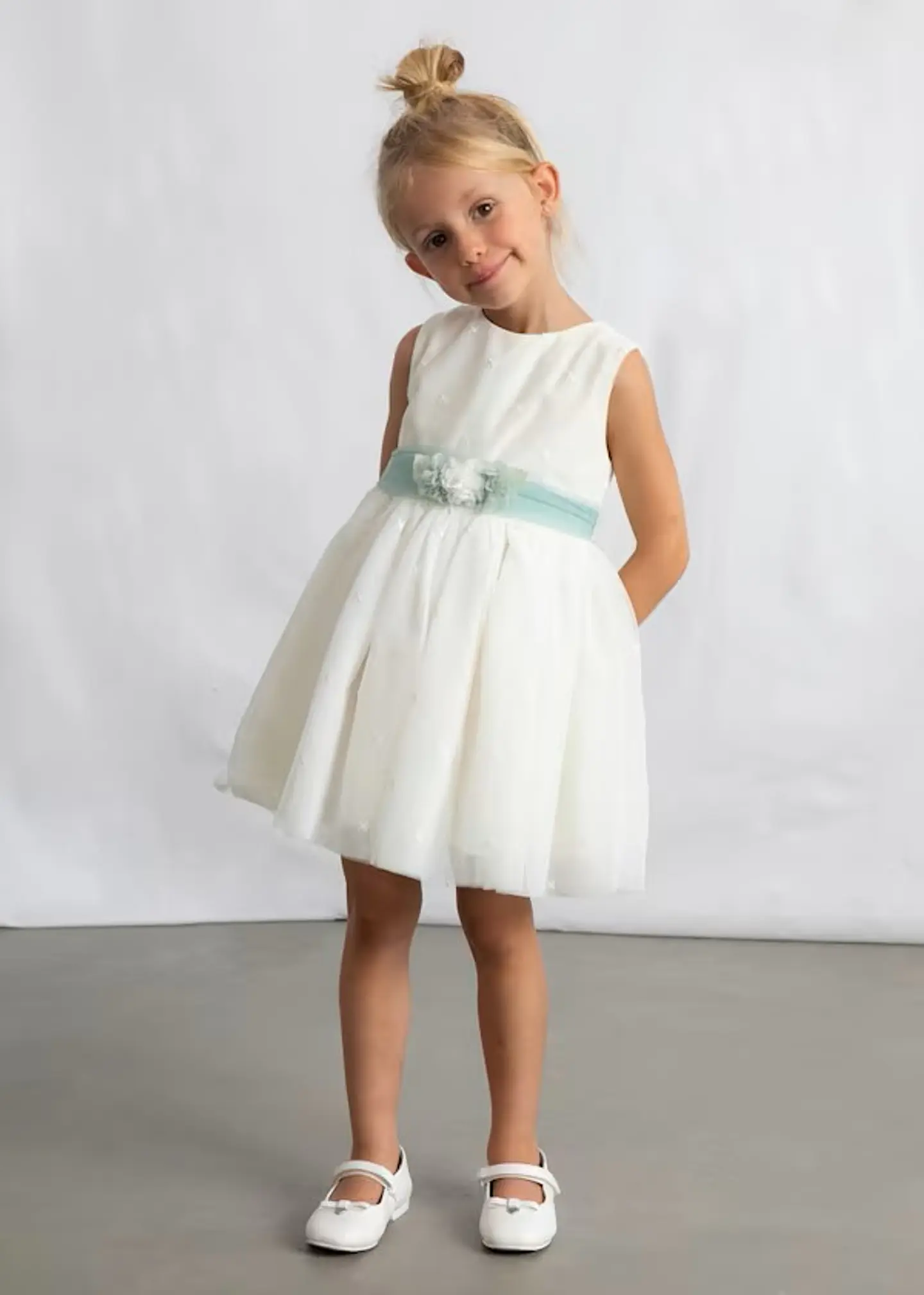 VESTIDO TULL CEREMONIA TULL BORDADO CRUDO 3
