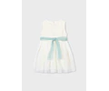 VESTIDO TULL CEREMONIA TULL BORDADO CRUDO