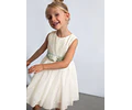 VESTIDO TULL CEREMONIA TULL BORDADO CRUDO