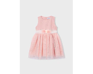 VESTIDO TULL BORDADO FAJIN FLORES 