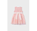 VESTIDO TULL BORDADO FAJIN FLORES 