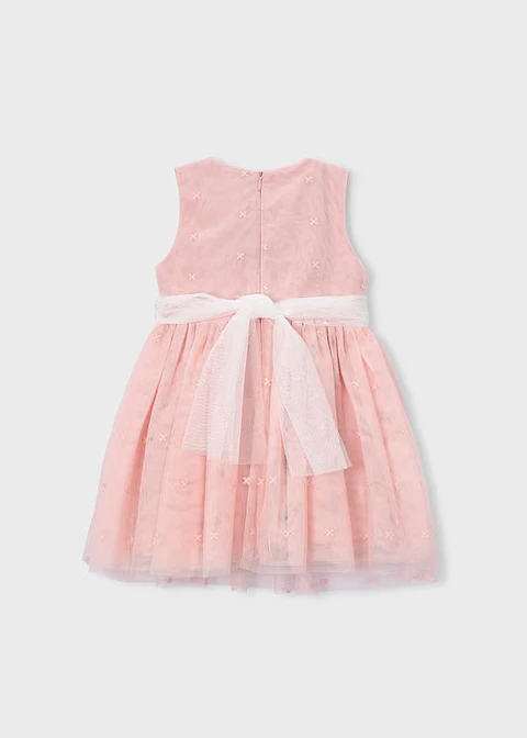 VESTIDO TULL BORDADO FAJIN FLORES 