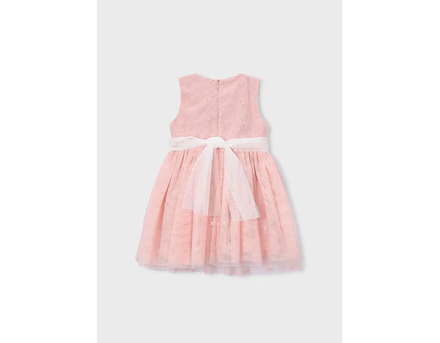VESTIDO TULL BORDADO FAJIN FLORES 