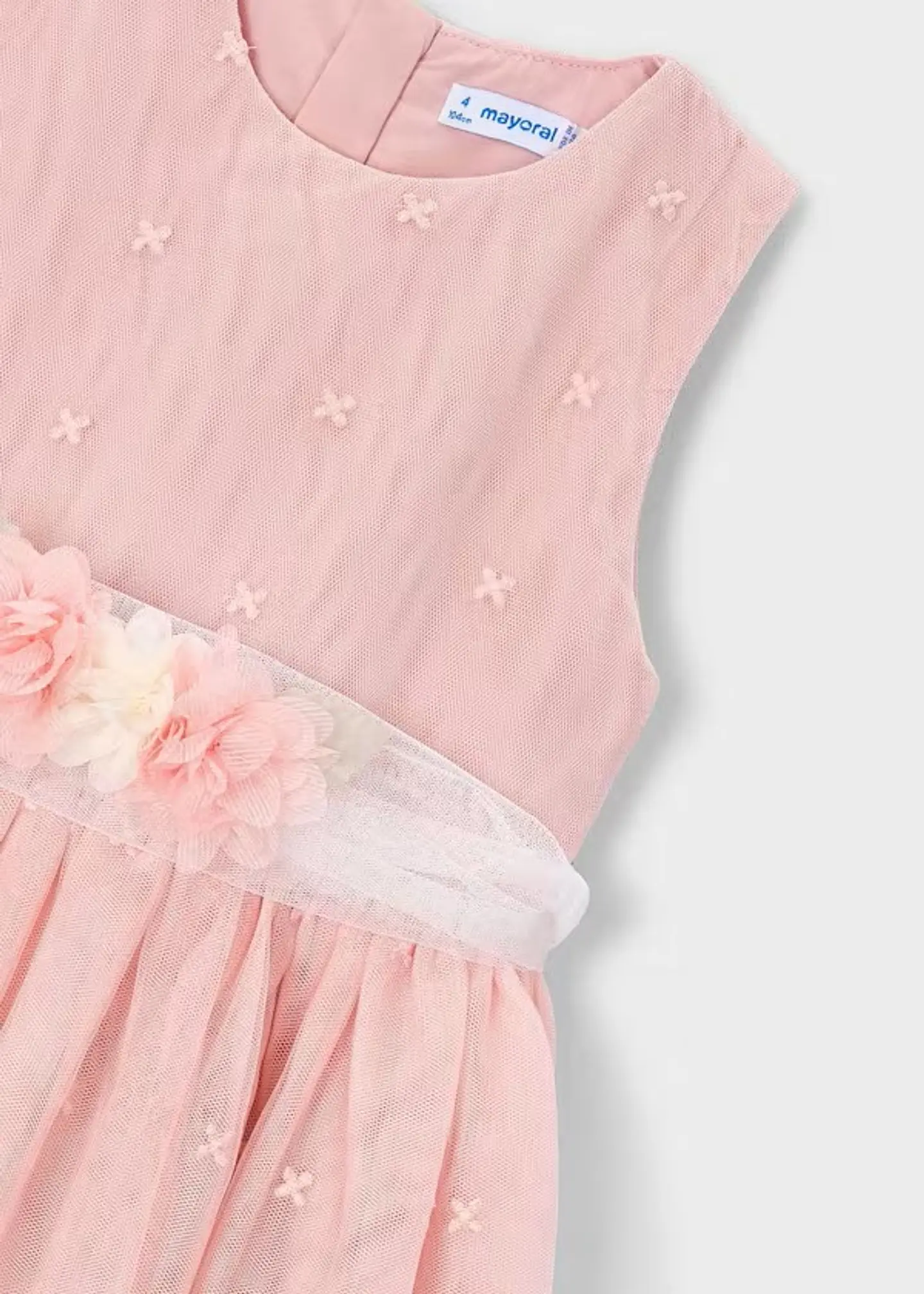 VESTIDO TULL BORDADO FAJIN FLORES  3