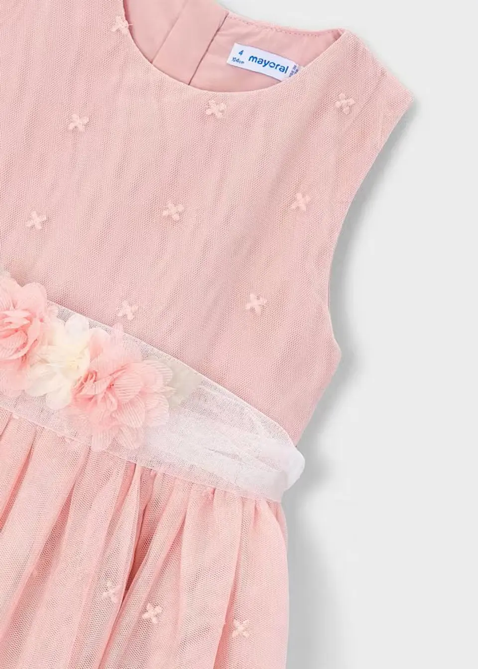 VESTIDO TULL BORDADO FAJIN FLORES  3