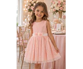 VESTIDO TULL BORDADO FAJIN FLORES 