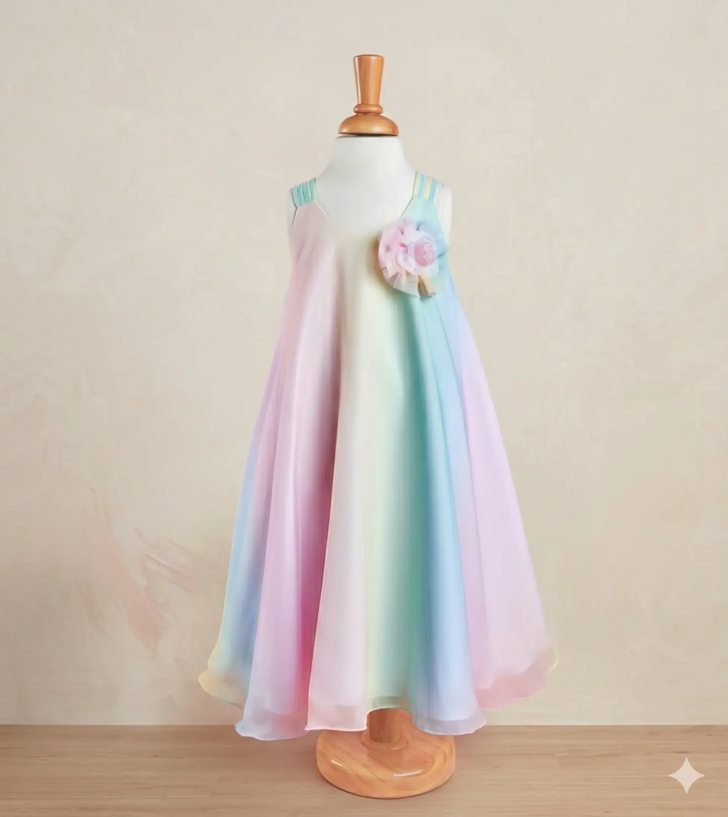 VESTIDO INFANTIL ARCOIRIS TONO PASTEL UNICORNIO TIPO BATA BD5677 1