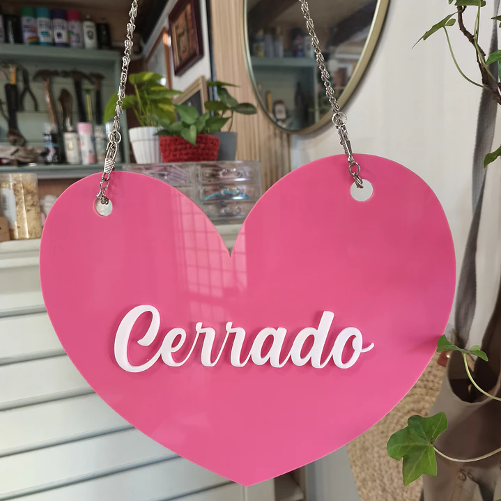Letrero abierto ~cerrado corazón 1