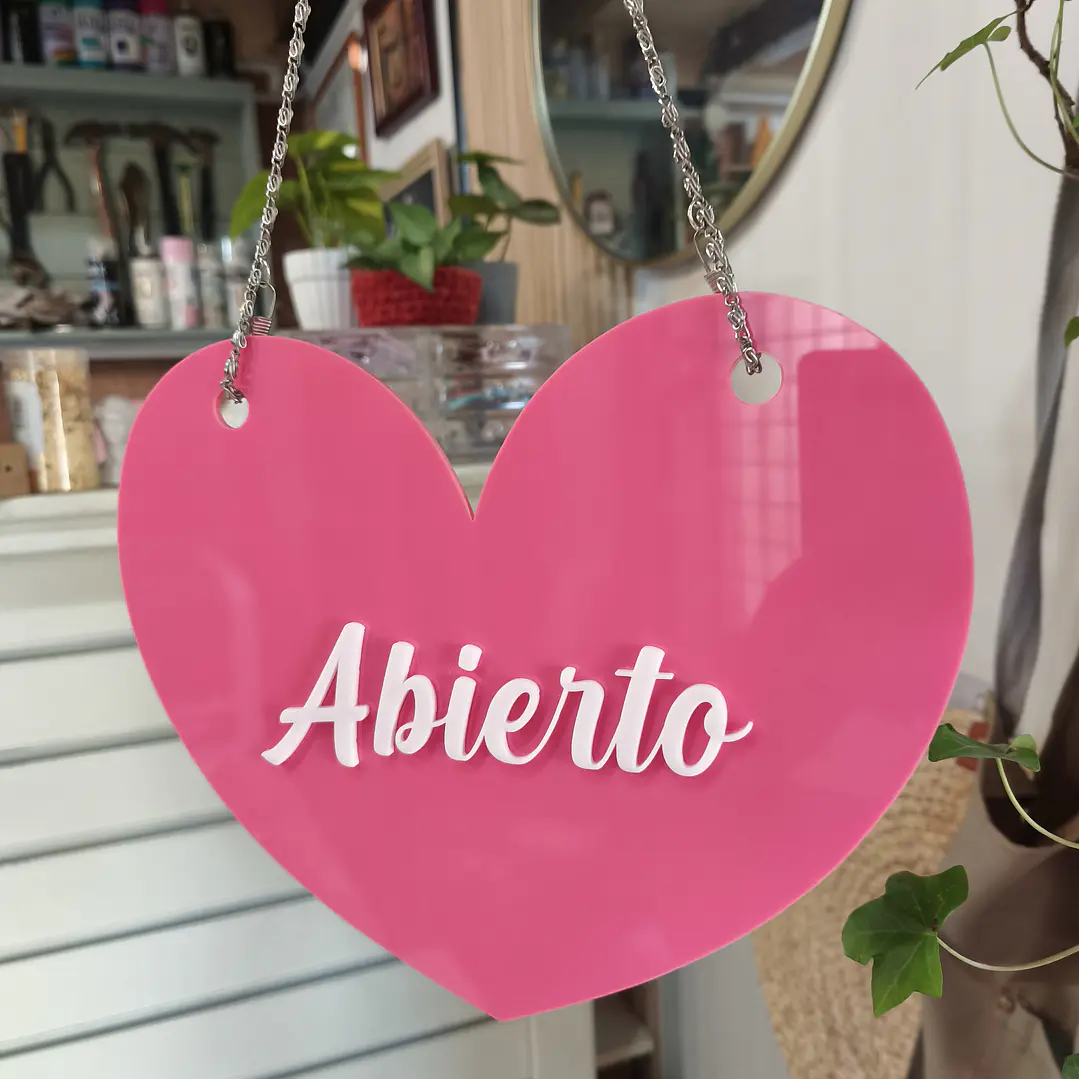 Letrero abierto ~cerrado corazón 2