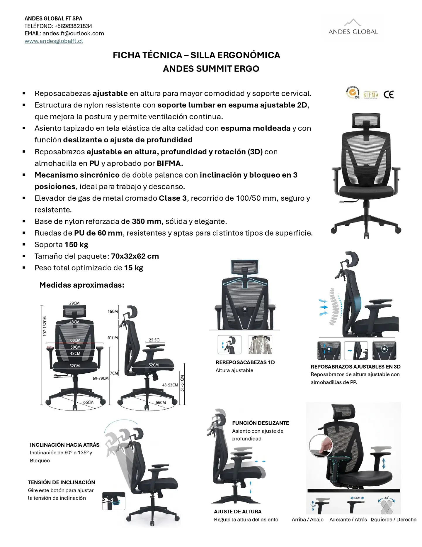 Silla Andes Summit Ergo 2