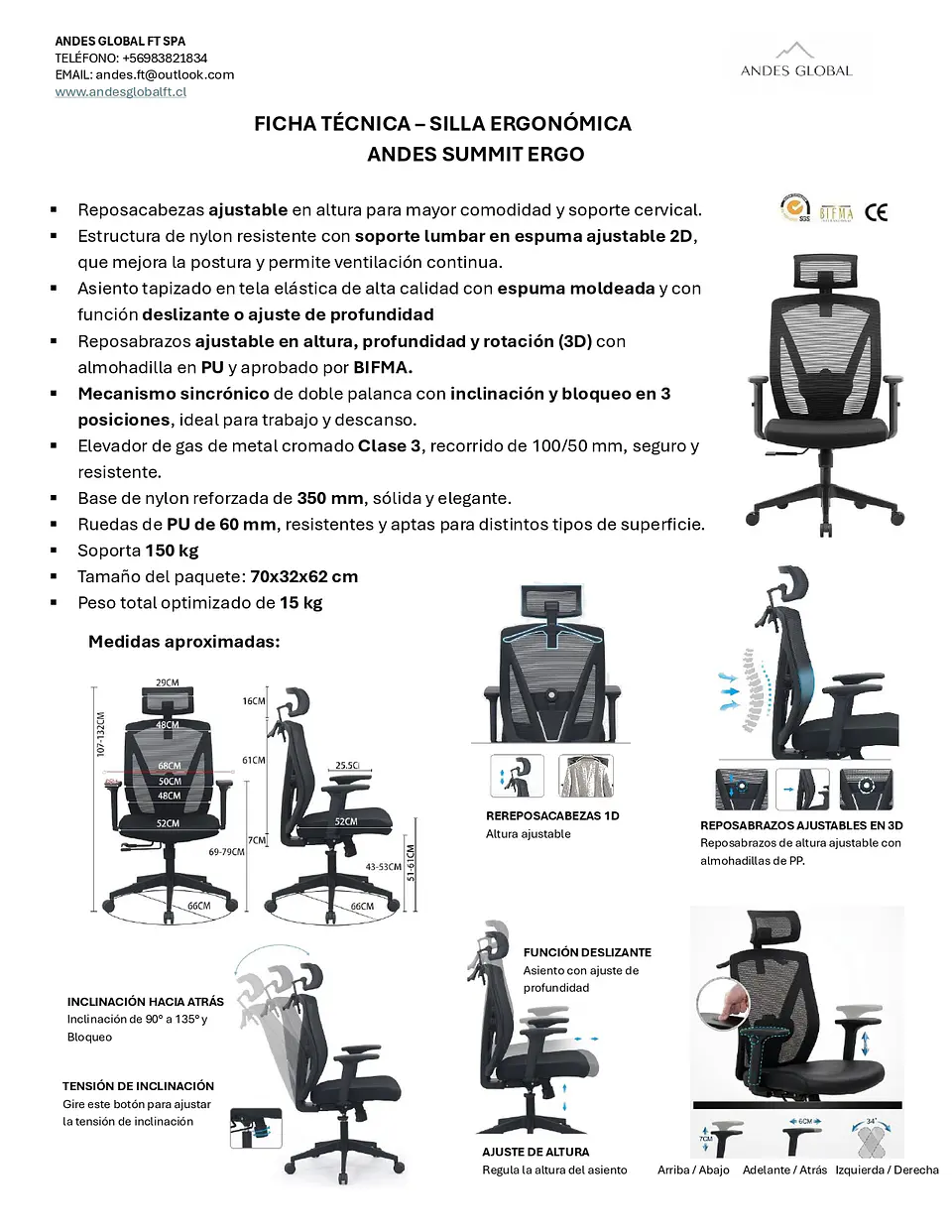 Silla Andes Summit Ergo 2