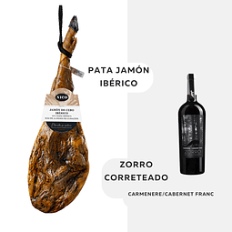 Pata de Jamón de Cebo Ibérico y Vino Zorro Correteado