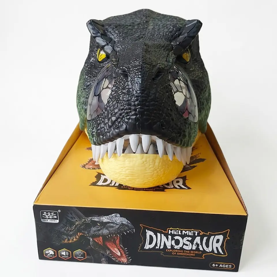 Casco Máscara Dinosaurio T-Rex con Mandíbula Móvil 3