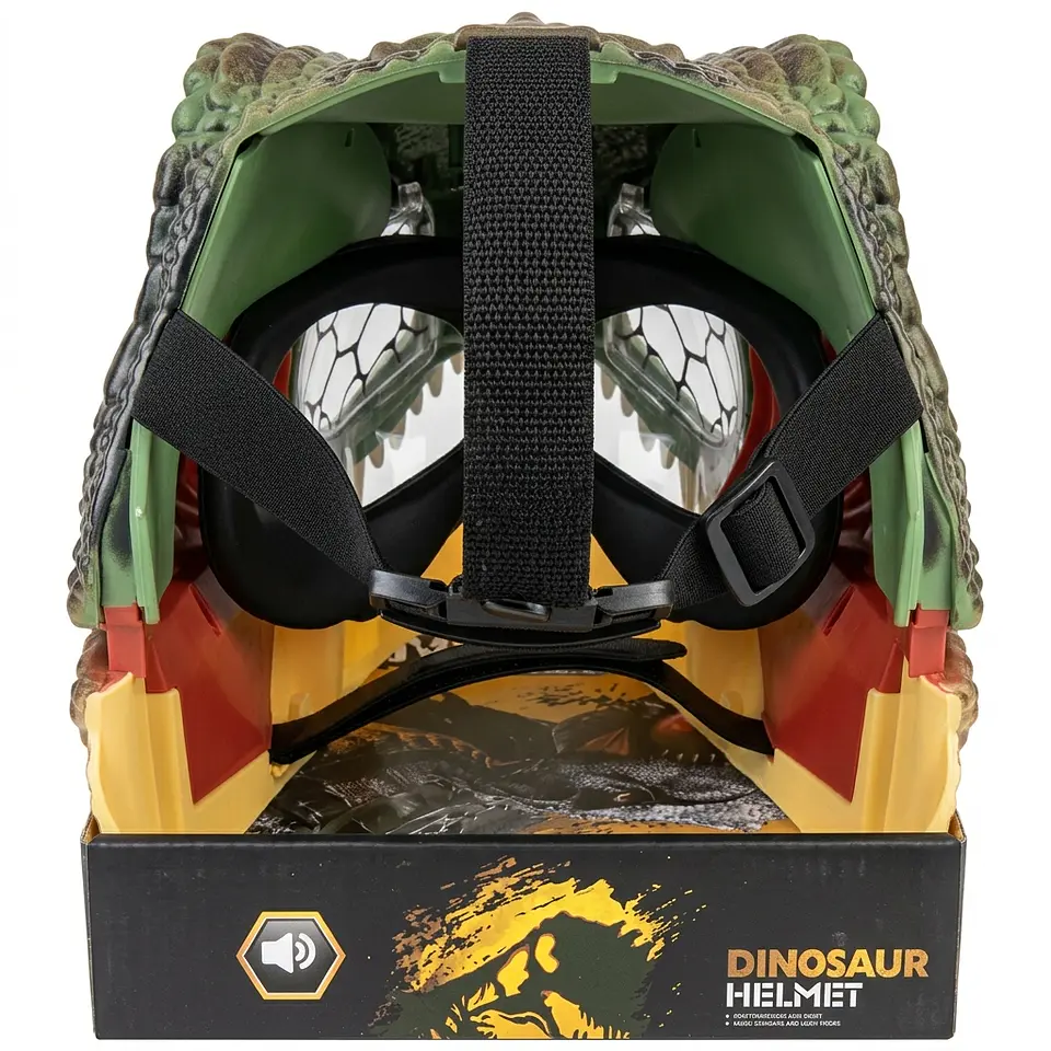 Casco Máscara Dinosaurio T-Rex con Mandíbula Móvil 4