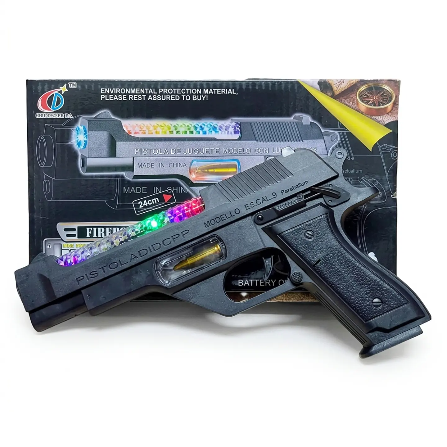 Pistola de Juguete con Luces y Sonido 24cm 3