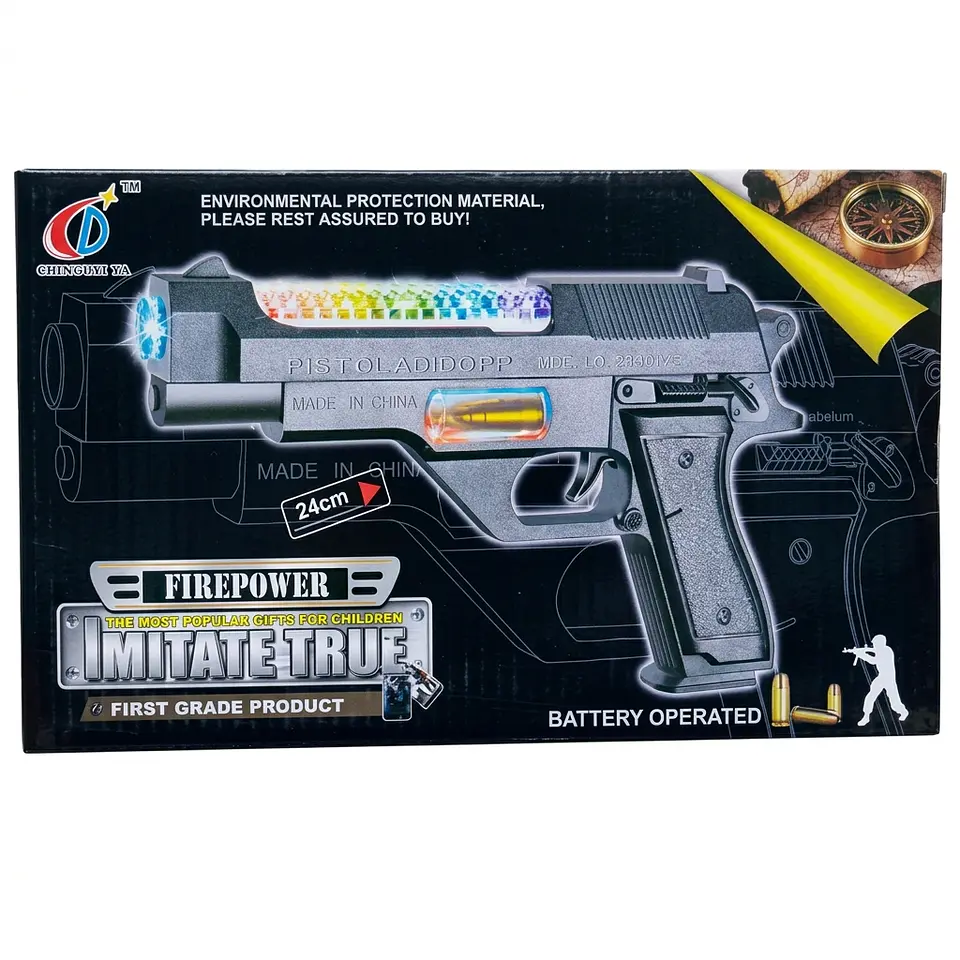 Pistola de Juguete con Luces y Sonido 24cm 4