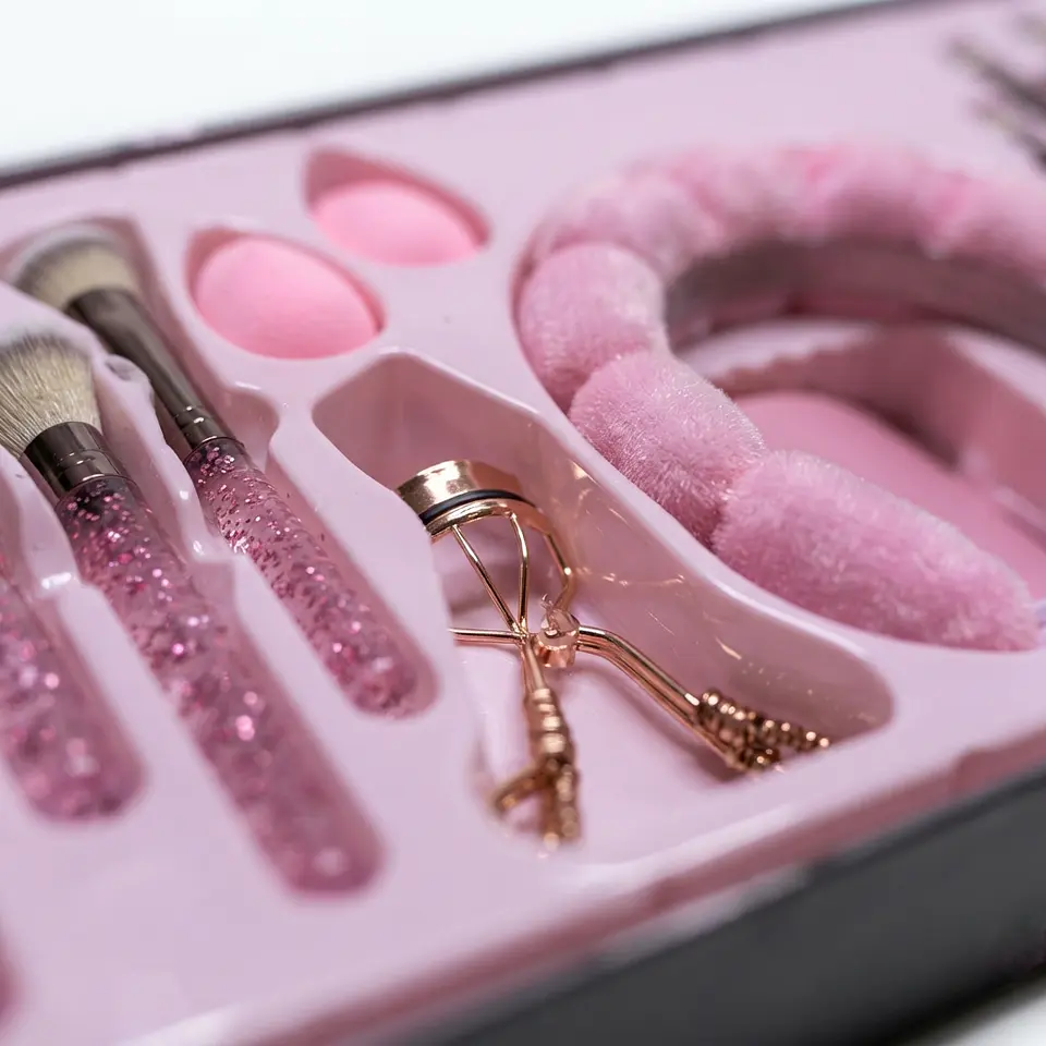 Set de Brochas de Maquillaje 24 Piezas Deluxe (Rosado) 2